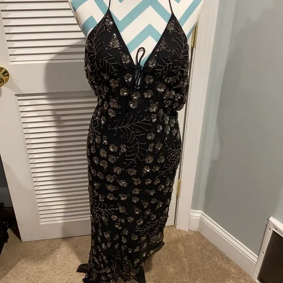 cache black maxi dress Vintage Long Dress